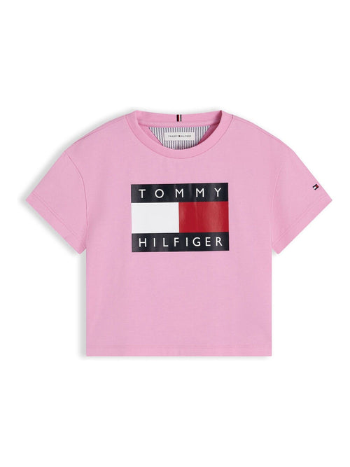 Tommy Hilfiger Pink Heritage Flag Logo Relaxed T-Shirt image 1