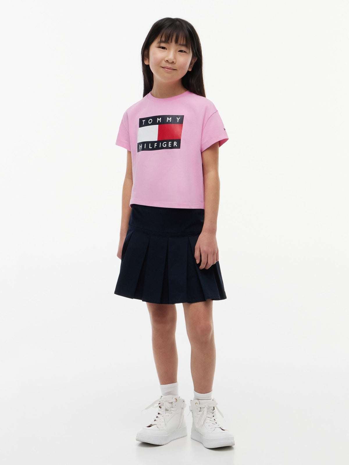 Dsiney Kidz - Tommy Hilfiger Pink Heritage Flag Logo Relaxed T-Shirt image 4
