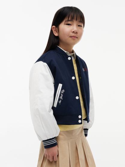 Dsiney Kidz - Tommy Hilfiger Blue Rhinestone Flag Relaxed Bomber Jacket image 1