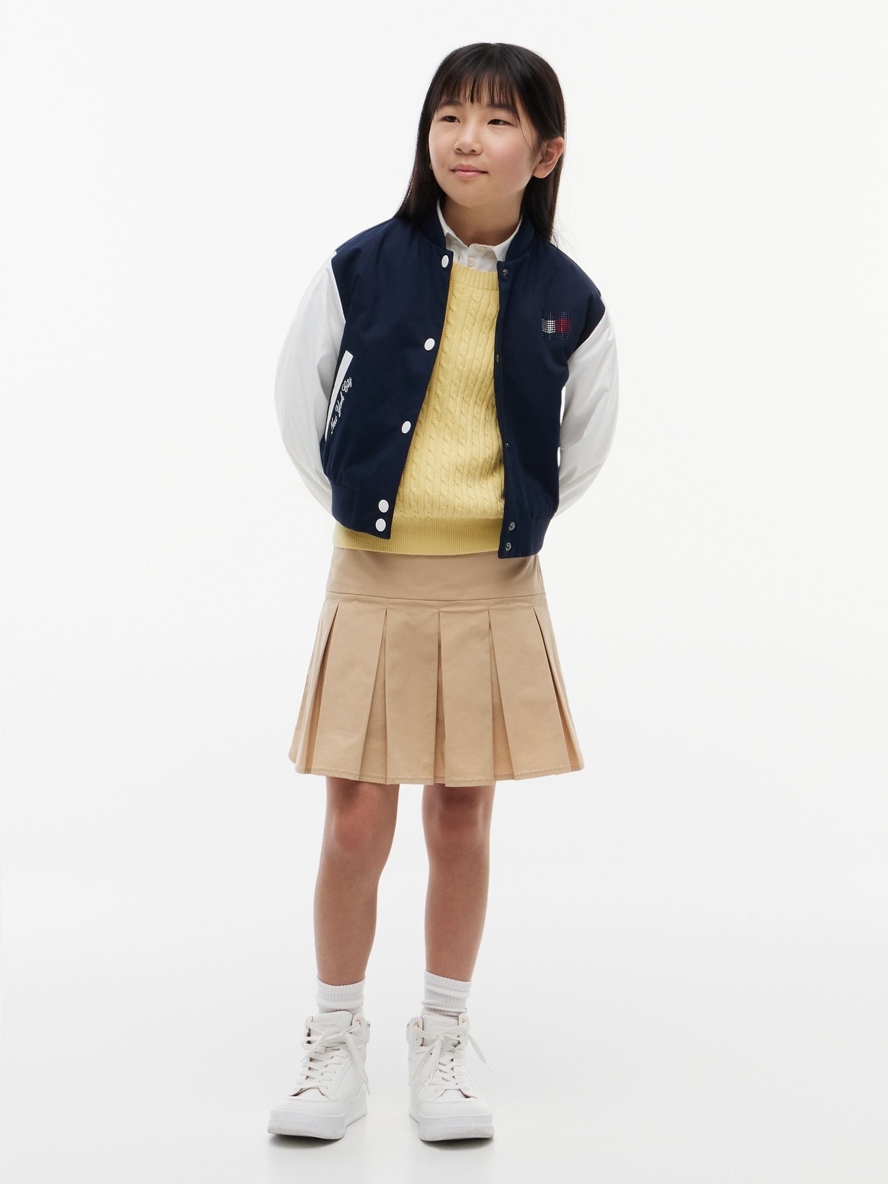 Dsiney Kidz - Tommy Hilfiger Blue Rhinestone Flag Relaxed Bomber Jacket image 2