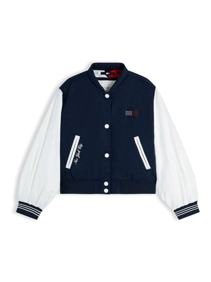 Dsiney Kidz - Tommy Hilfiger Blue Rhinestone Flag Relaxed Bomber Jacket image 6
