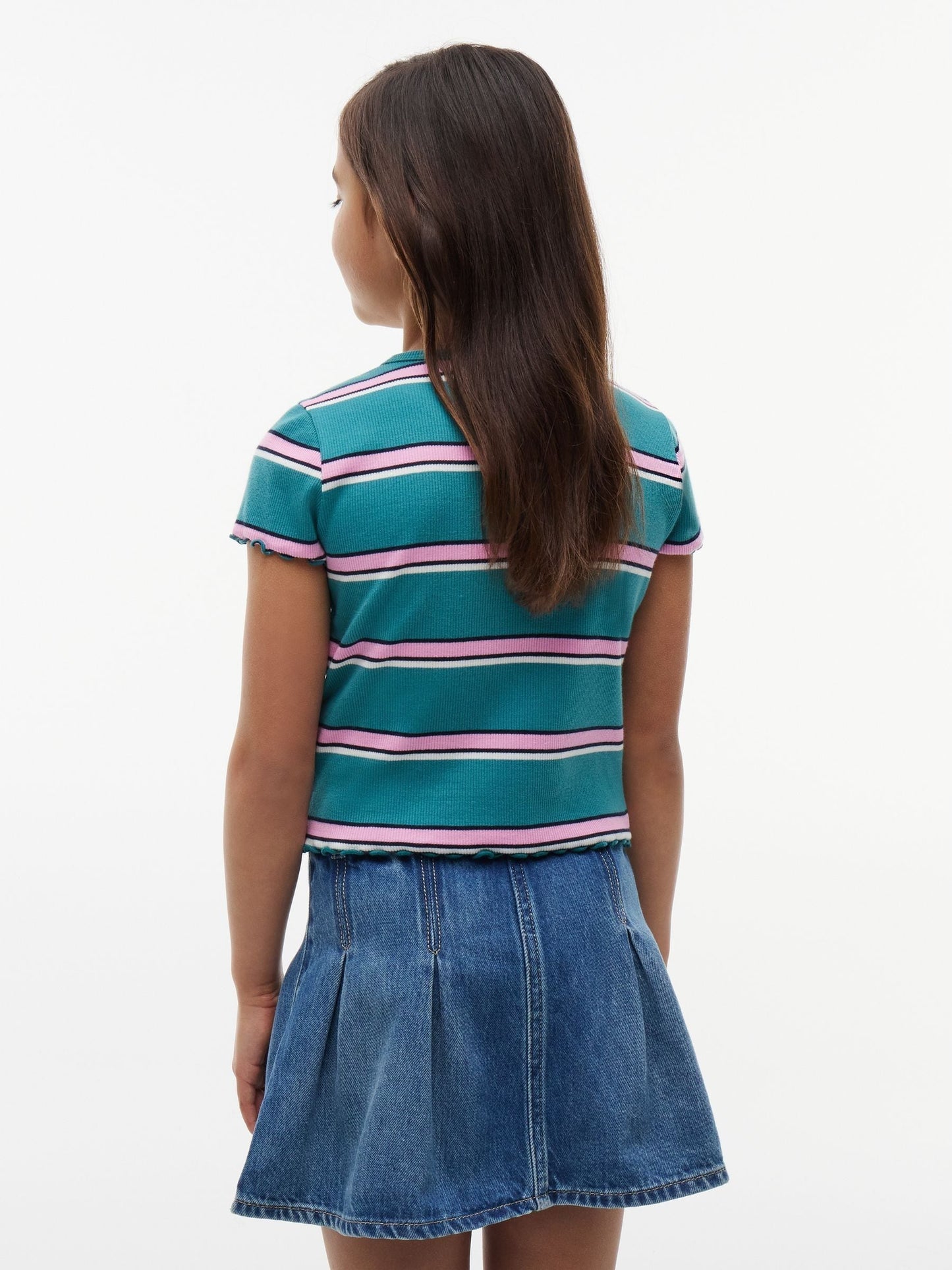 Dsiney Kidz - Tommy Hilfiger Green Essential Ruffle Extra Slim Ribbed Top image 2