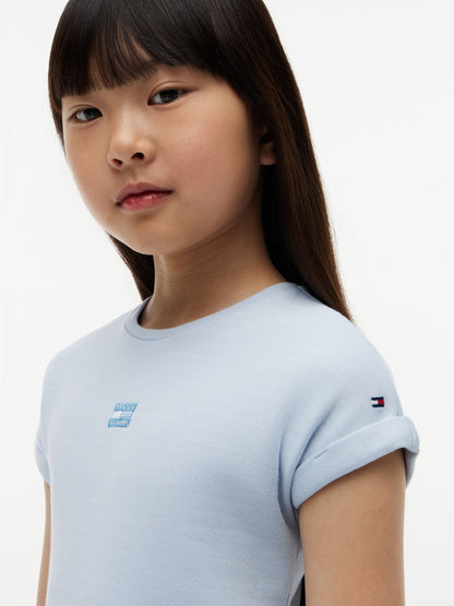 Tommy Hilfiger Blue Tonal Flag Logo Skater Dress image 3