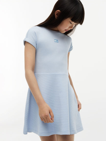 Tommy Hilfiger Blue Tonal Flag Logo Skater Dress image 4