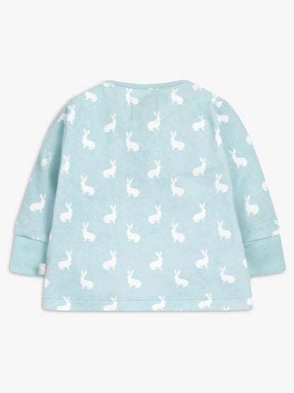 The Little Tailor Blue 2 Piece Jersey Bunny Print 100% Cotton Gift Set image 4