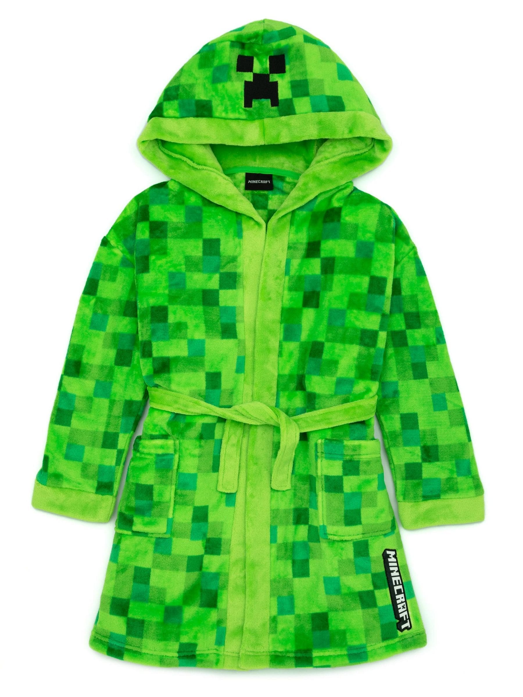 Dsiney Kidz - Vanilla Underground Green Minecraft Unisex Kids Fleece Dressing Gown Robe image 1
