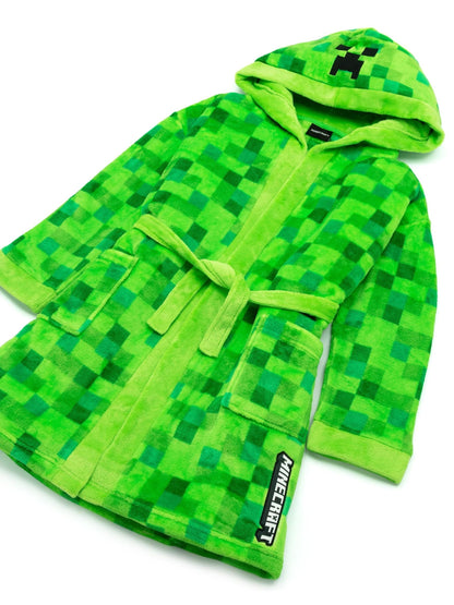 Dsiney Kidz - Vanilla Underground Green Minecraft Unisex Kids Fleece Dressing Gown Robe image 2