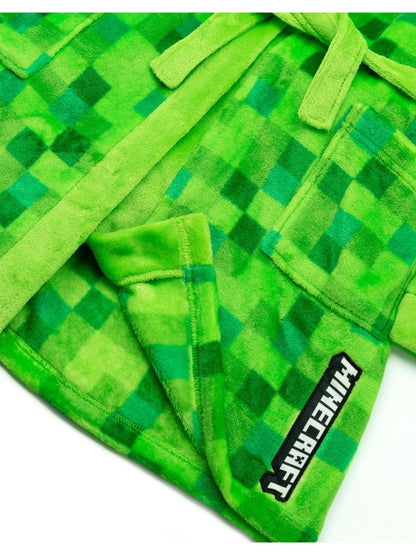 Dsiney Kidz - Vanilla Underground Green Minecraft Unisex Kids Fleece Dressing Gown Robe image 4