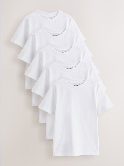 Dsiney Kidz - White Short Sleeve T-Shirts 5 Pack (3-16yrs) image 1