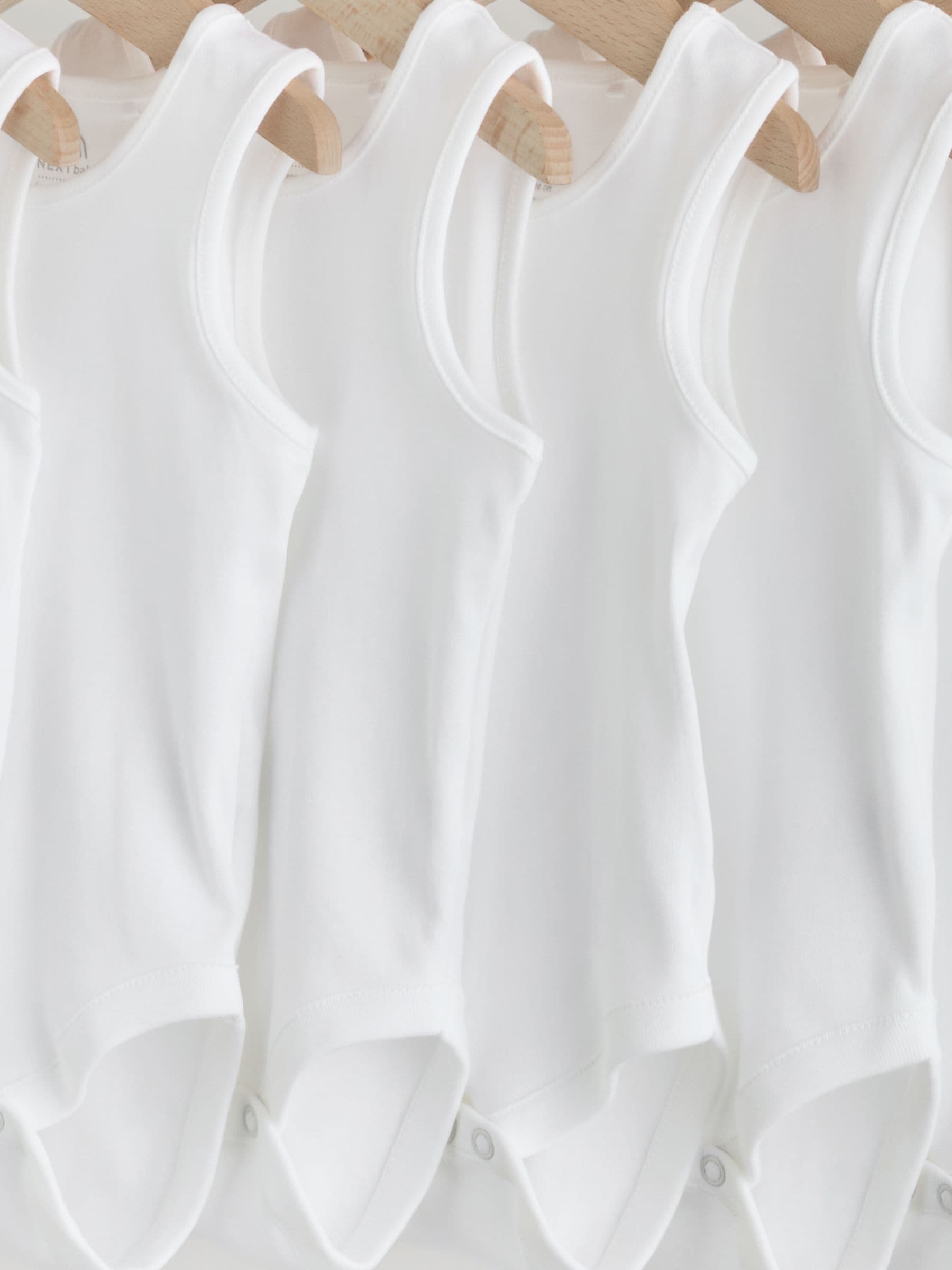 White 7 Pack Baby Vest Bodysuits image 5
