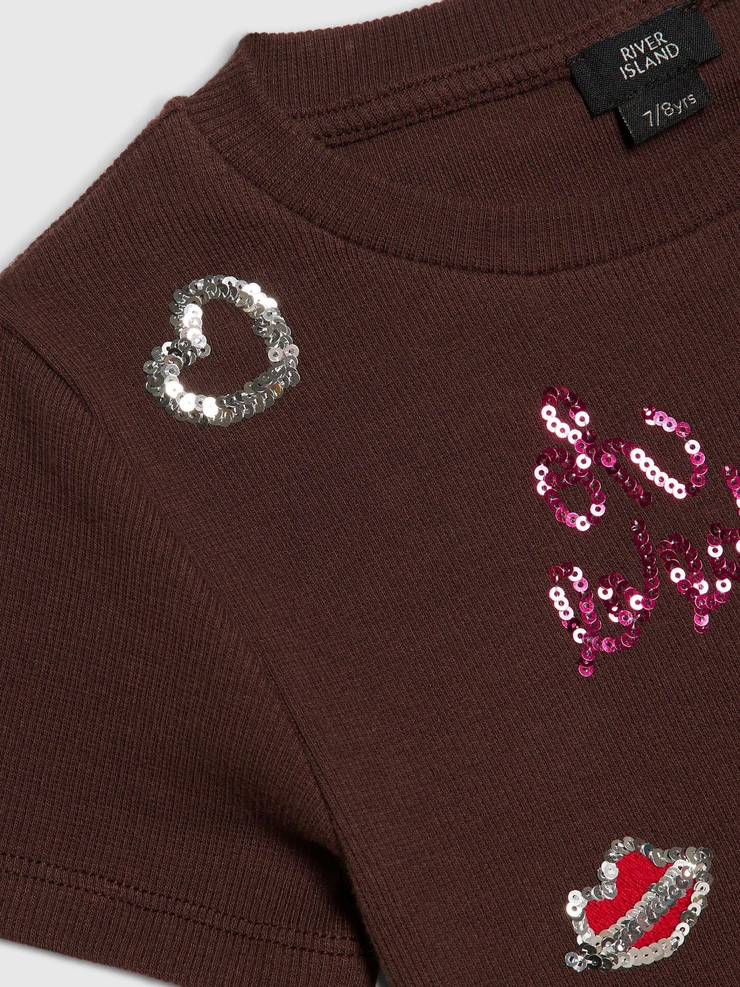 Dsiney Kidz - River Island Brown Sequin Embroidered T-Shirt image 3
