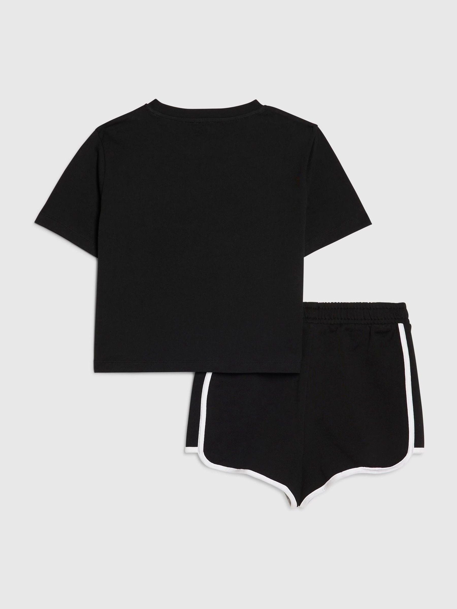 Dsiney Kidz - River Island Black Neon Graffiti Top & Short Set image 2