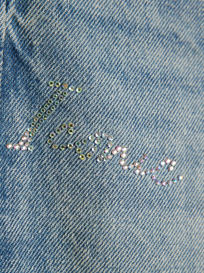 Dsiney Kidz - River Island Blue Scripty Hotfix Straight Leg Jeans image 3