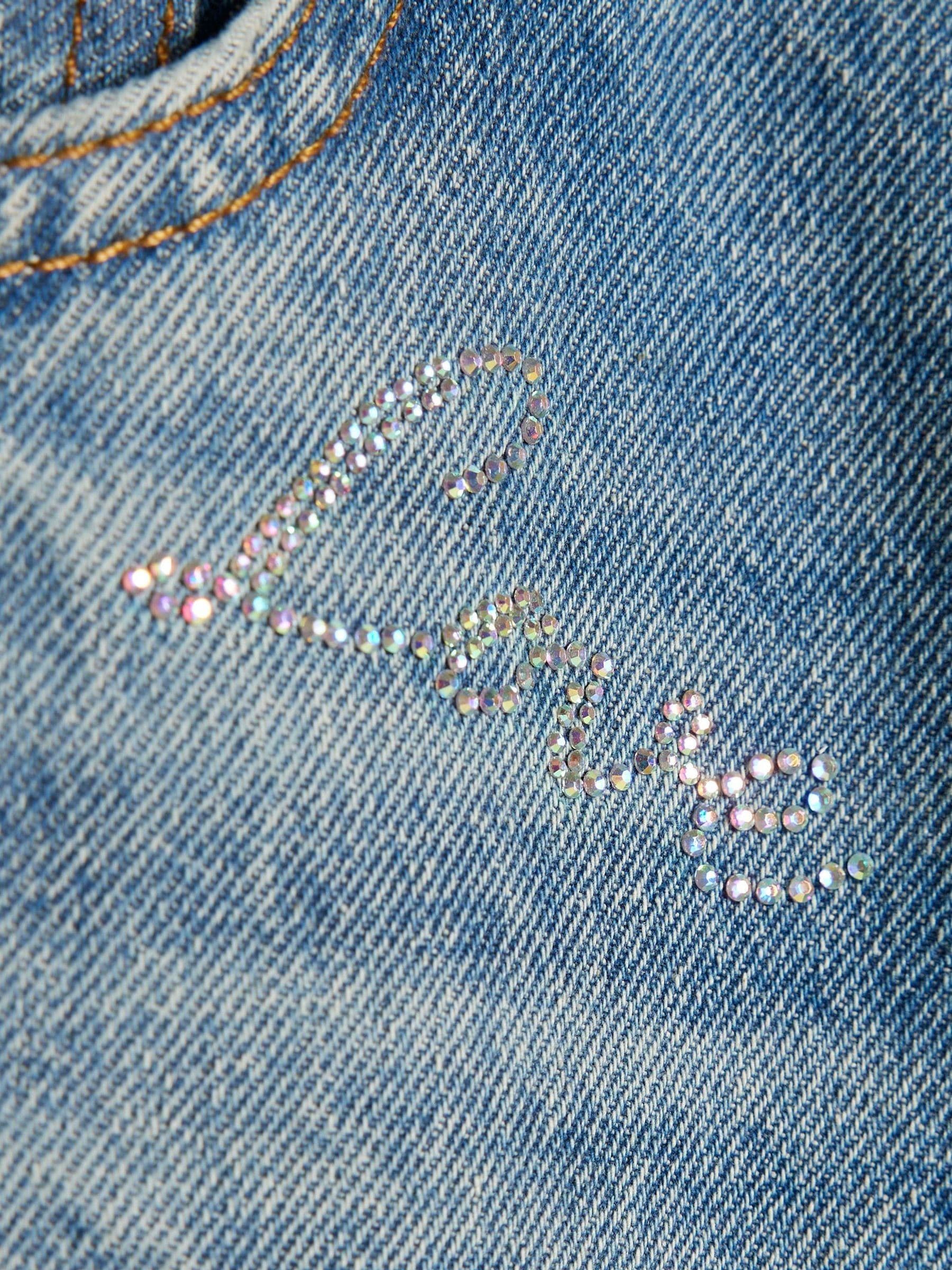 Dsiney Kidz - River Island Blue Scripty Hotfix Straight Leg Jeans image 4