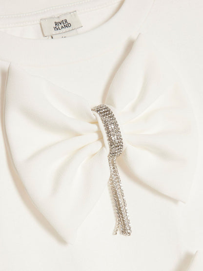 Dsiney Kidz - River Island White Bow T-Shirt & Short Set image 4