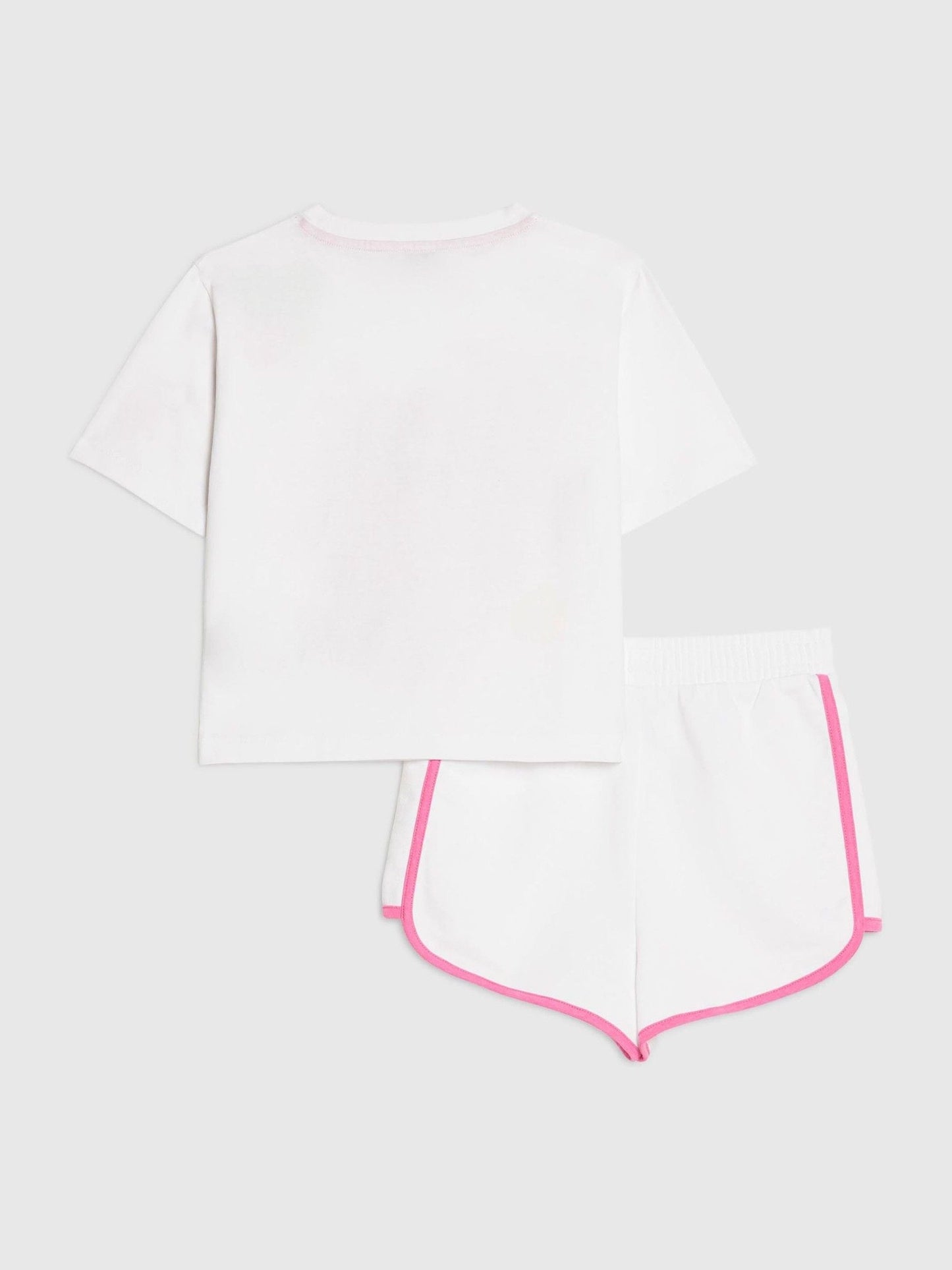 Dsiney Kidz - River Island White Neon Graffiti Top & Short Set image 3