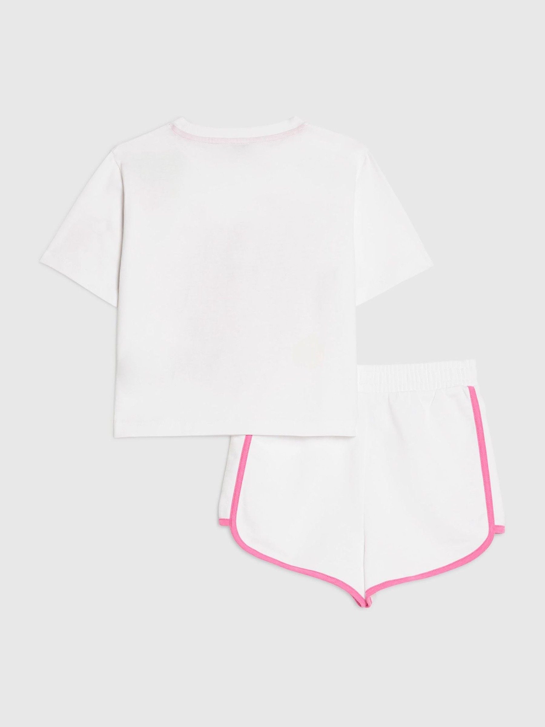 Dsiney Kidz - River Island White Neon Graffiti Top & Short Set image 3