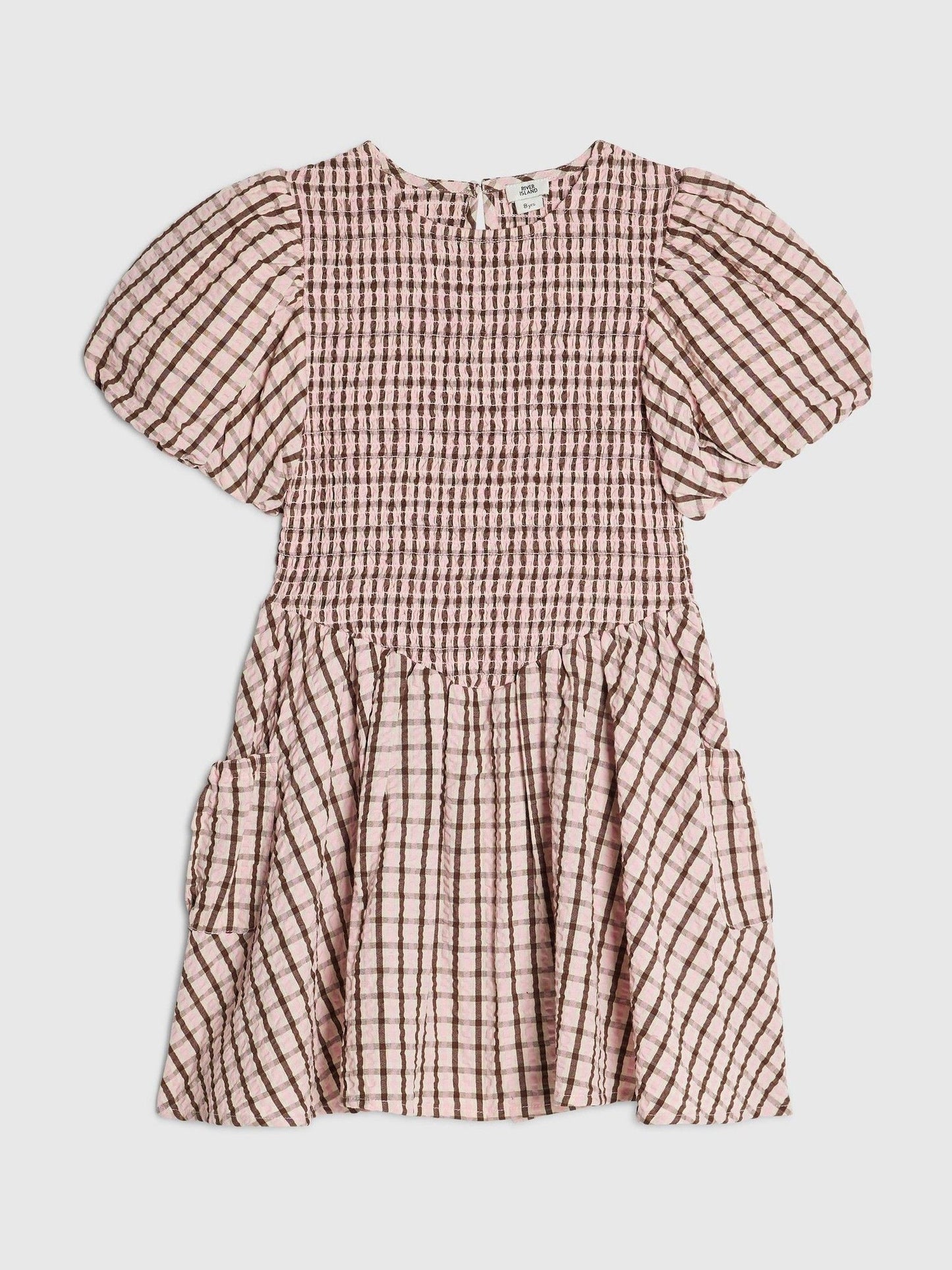 Dsiney Kidz - River Island Pink Check Puff Sleeved Dress image 1