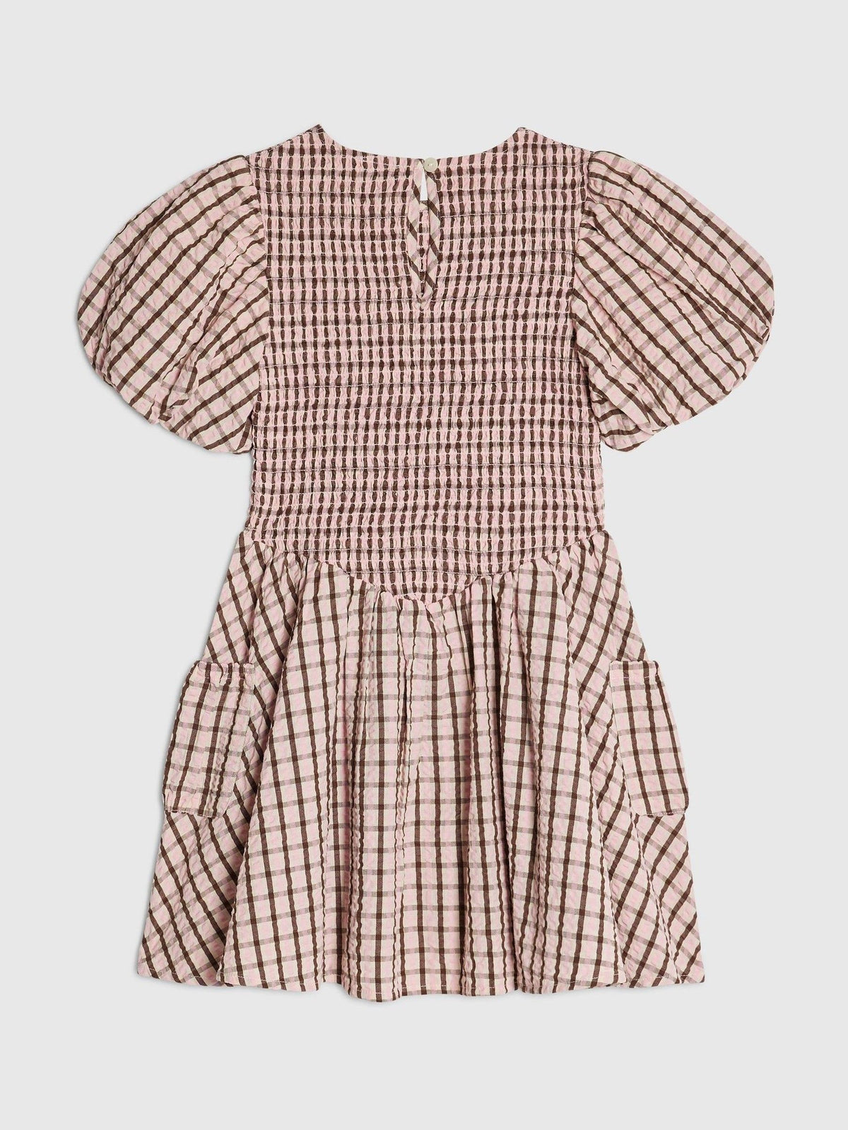 Dsiney Kidz - River Island Pink Check Puff Sleeved Dress image 2