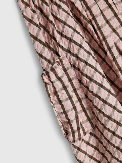 Dsiney Kidz - River Island Pink Check Puff Sleeved Dress image 3
