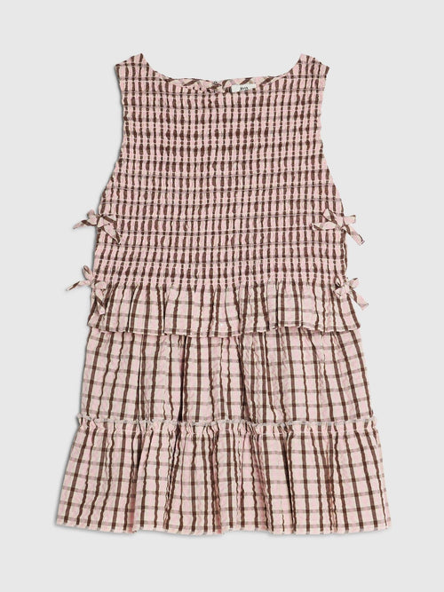 Dsiney Kidz - River Island Pink Check Rosette Top & Skirt Set image 1