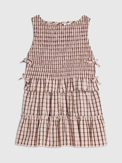 Dsiney Kidz - River Island Pink Check Rosette Top & Skirt Set image 1