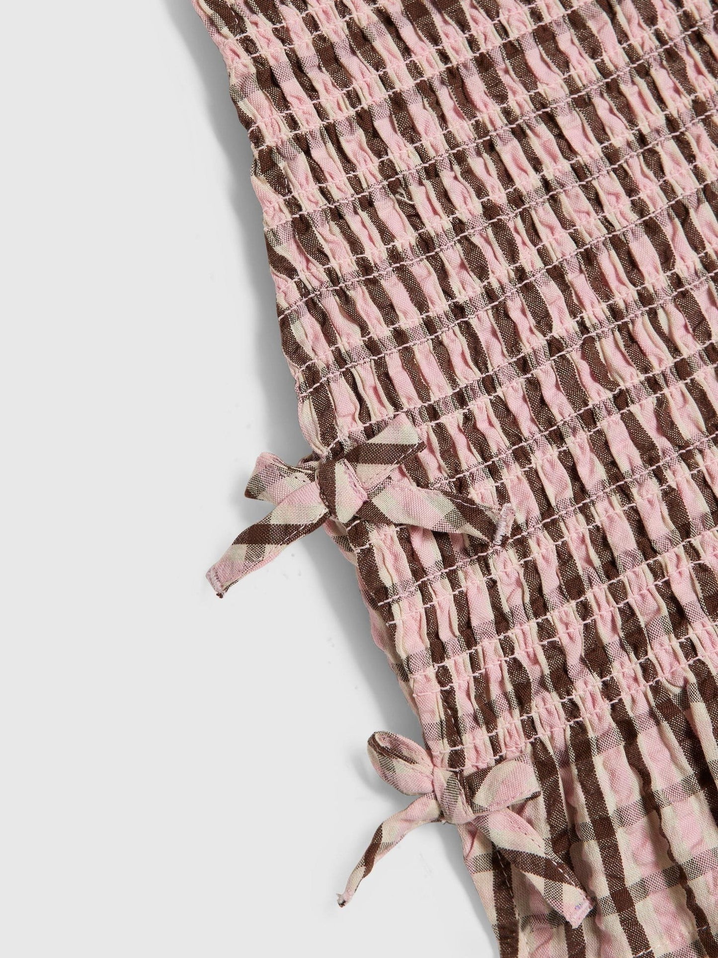 Dsiney Kidz - River Island Pink Check Rosette Top & Skirt Set image 4
