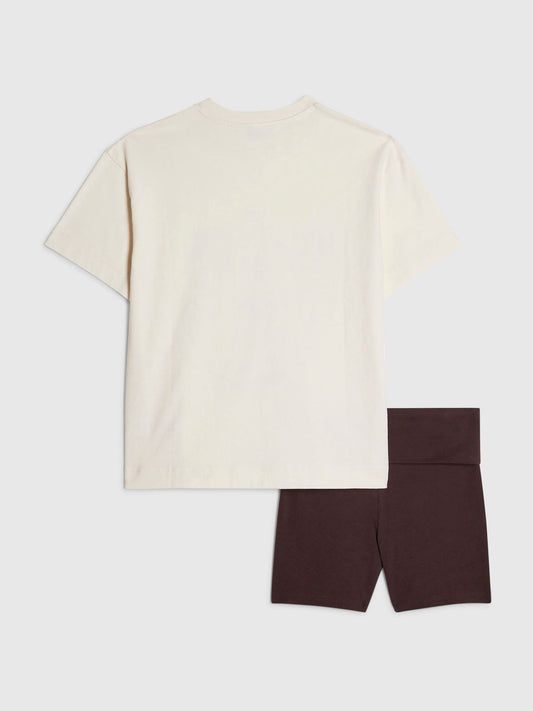 Dsiney Kidz - River Island Cream Cowgirl Top & Cycle Shorts Set image 2