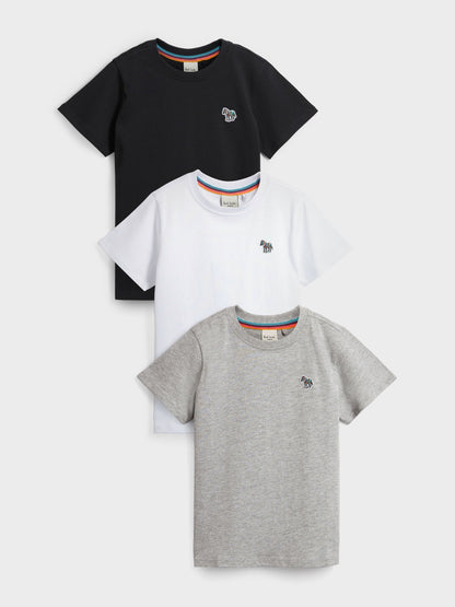 Dsiney Kidz - Paul Smith Junior Multi Zebra Signature T-Shirts 3 Pack image 1