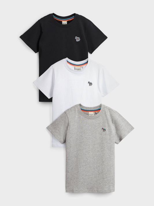 Dsiney Kidz - Paul Smith Junior Multi Zebra Signature T-Shirts 3 Pack image 1