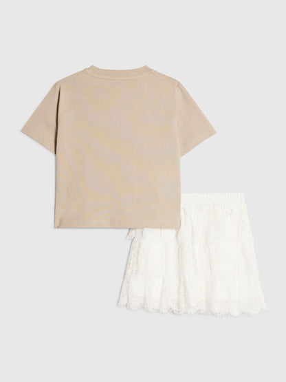 Dsiney Kidz - River Island Cream Lace Top & Ruffle Skirt Set image 2