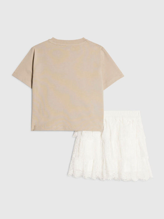 Dsiney Kidz - River Island Cream Lace Top & Ruffle Skirt Set image 2