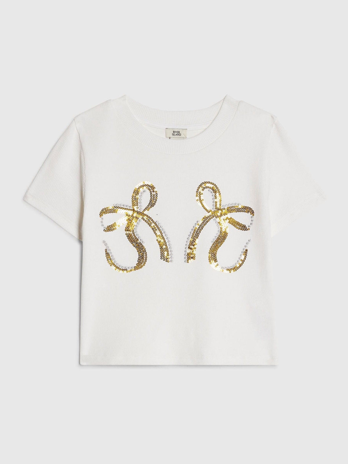 Dsiney Kidz - River Island White Sequin Bow Baby T-Shirt image 1