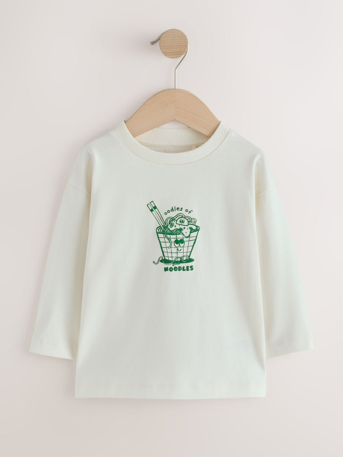 Cream Noodle Long Sleeve Back Graphic T-Shirt (3mths-10yrs) - image 1