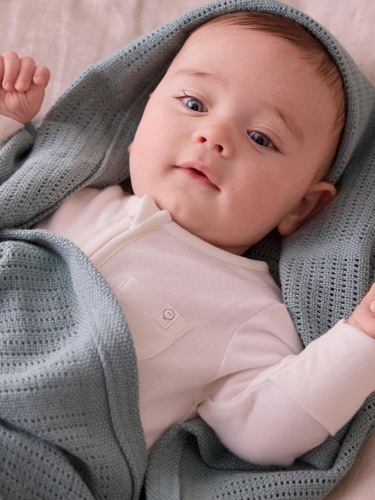 MORI Blue Blend Cellular Baby Blanket image 1