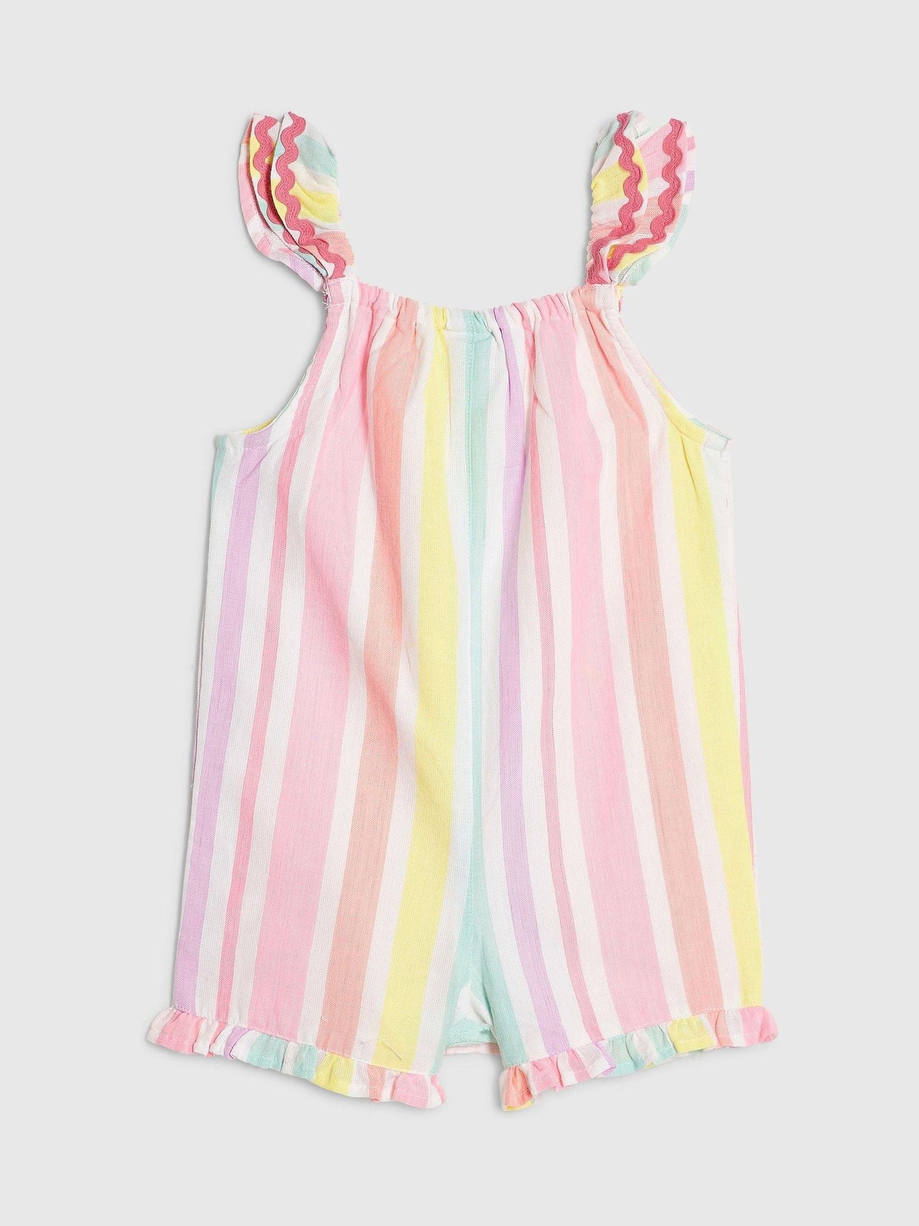 River Island Pink Stripe Embroidered Romper image 2