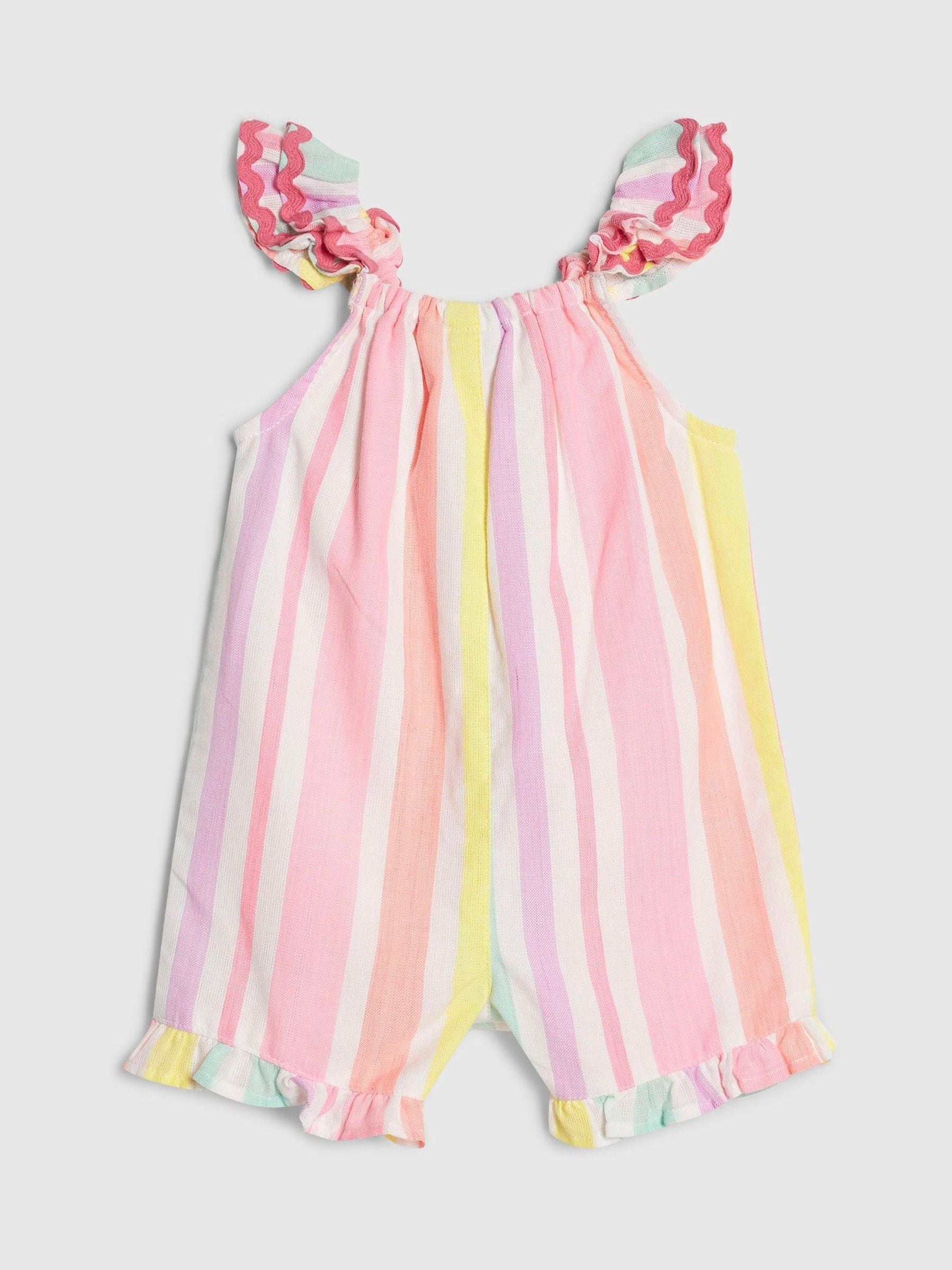 River Island Pink Stripe Embroidered Romper image 3