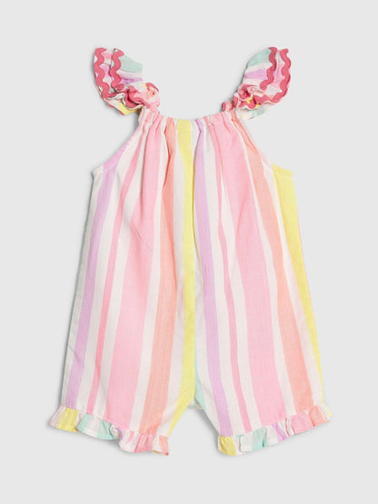 River Island Pink Stripe Embroidered Romper image 3