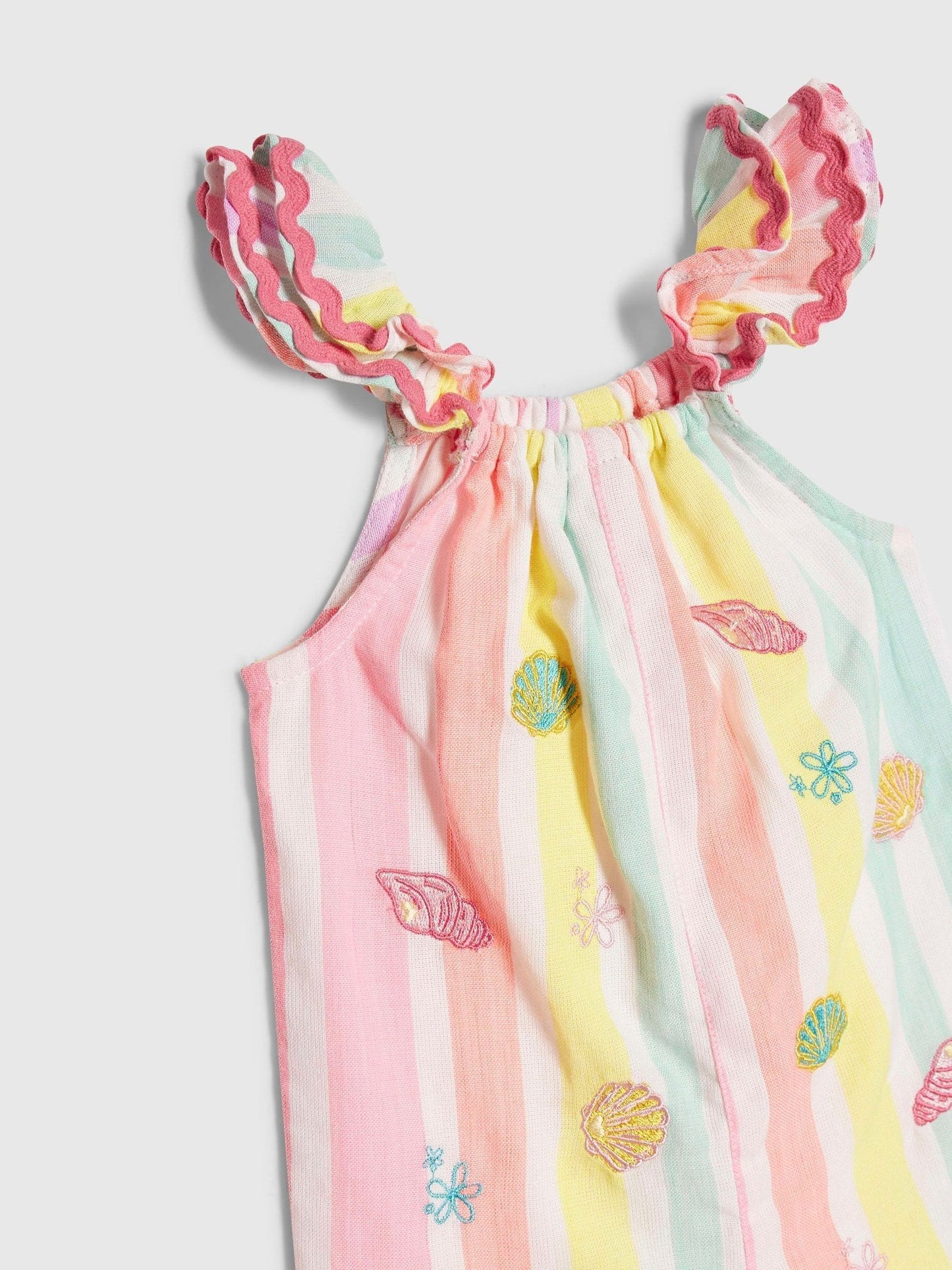River Island Pink Stripe Embroidered Romper image 4