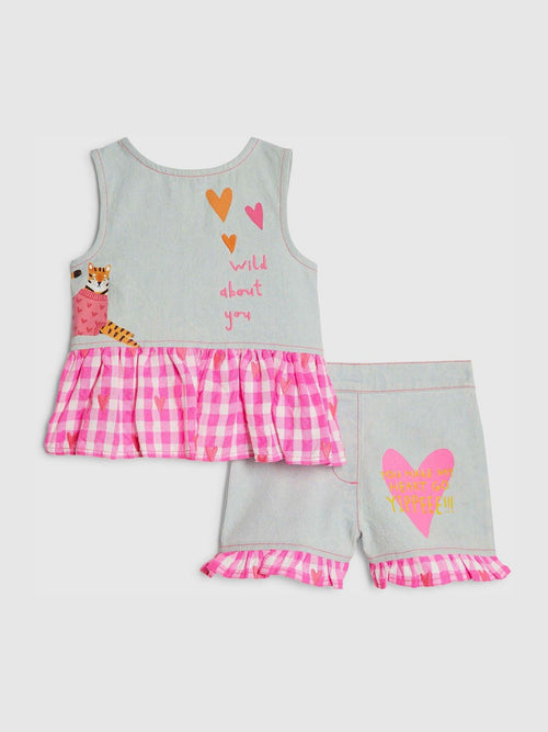 Dsiney Kidz - River Island Blue Abbie Rosie Denim Hybrid Tiger Set image 1