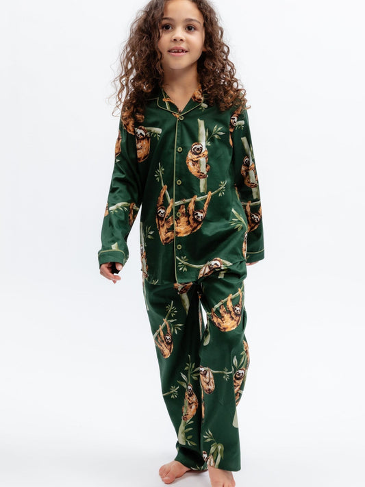 Cyberjammies Green Sloth Print Long Sleeve Pyjamas Set - image 2
