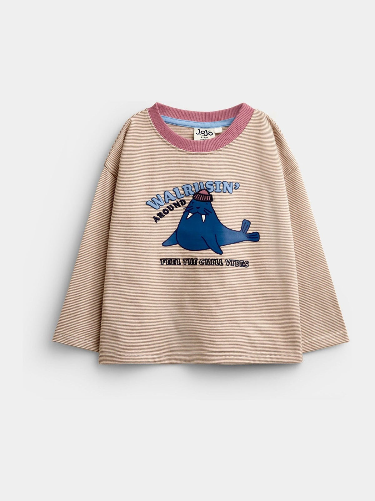 JoJo Maman Bébé Red Stripe Walrus Printed Top - image 1