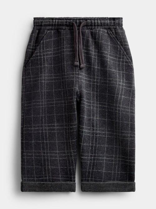 Dsiney Kidz - Jojo Maman Bébé Grey Check Jacquard Jersey Relaxed Trousers image 1
