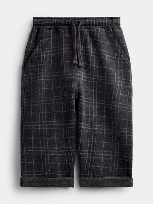 Dsiney Kidz - Jojo Maman Bébé Grey Check Jacquard Jersey Relaxed Trousers image 1