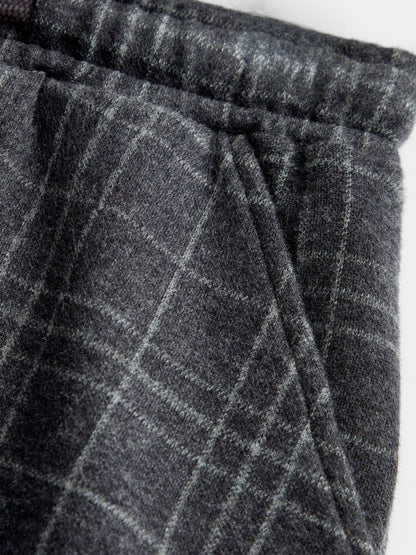 Dsiney Kidz - Jojo Maman Bébé Grey Check Jacquard Jersey Relaxed Trousers image 3