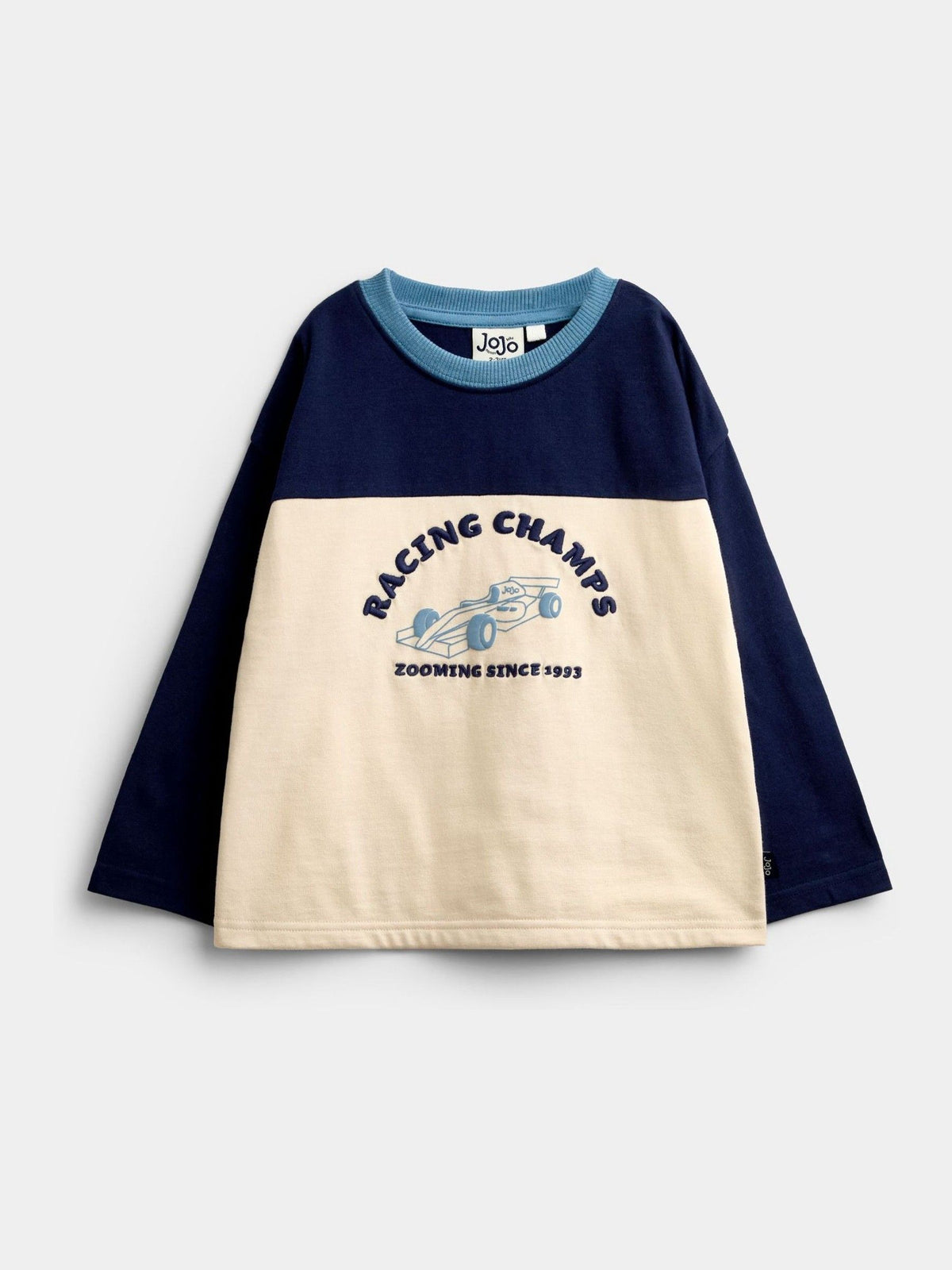 JoJo Maman Bébé Ecru White Race Car Printed Top - image 1