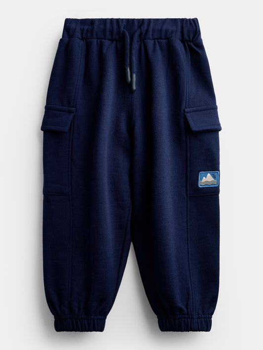 Dsiney Kidz - JoJo Maman Bébé Dark Blue Mountain 2-Pack Jersey Pocket Joggers image 2