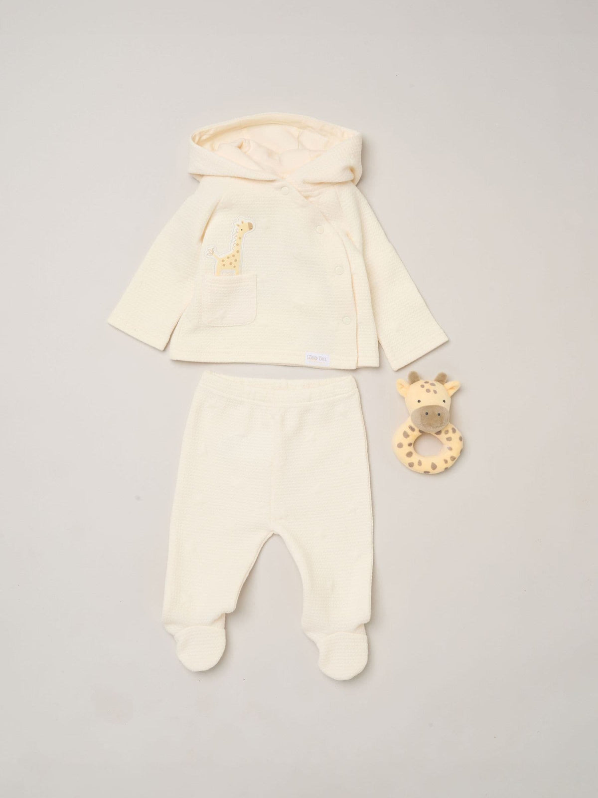 Rock-A-Bye Baby Boutique Yellow Giraffe Quilted Jacket Footed Trousers and Comforter Set - image 1