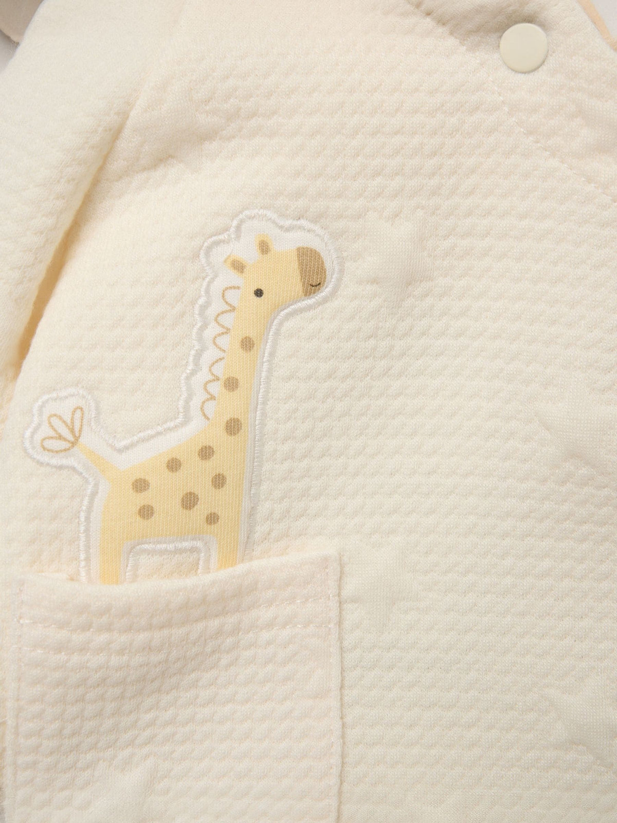 Rock-A-Bye Baby Boutique Yellow Giraffe Quilted Jacket Footed Trousers and Comforter Set - image 4