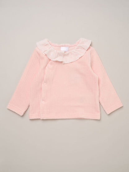 Rock-A-Bye Baby Boutique Pink Velour Top Footed Trousers and Plush Bear Toy Set - image 5